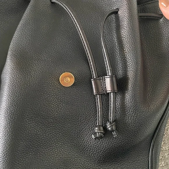 Bally vintage backpack black woven leather gold hardware